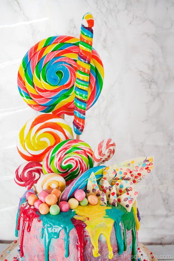Rainbow Lollipop Birthday Cake |Giraffes Can Bake
